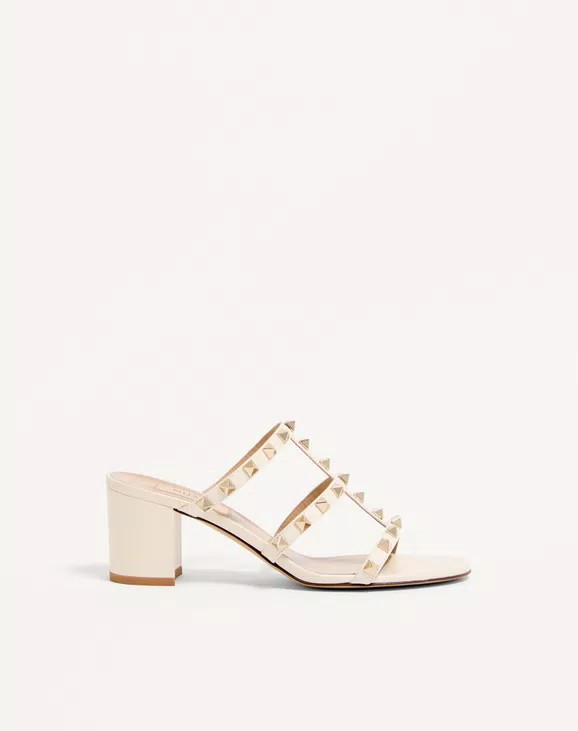 Valentino Rockstud Calfskin Leather Slide Sandal 60 Mm - Image 1